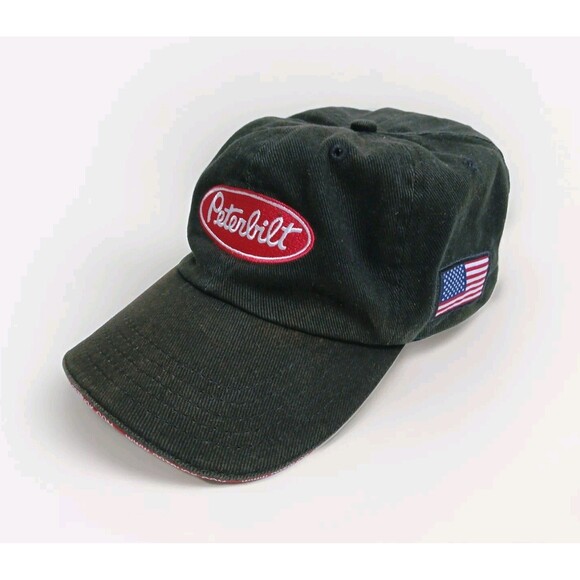 Peterbilt Trucker Cap Strap Back Gray Adjustable Hat Trucking Big Rig Norfolk - Picture 1 of 7
